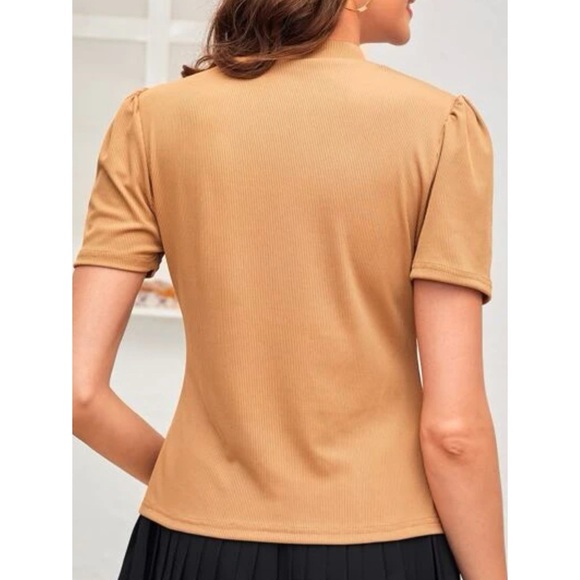 Nude ribbed fitted top - Picture 2 of 2